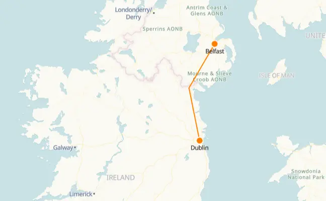 tren dublin belfast precio - Cómo ir del aeropuerto Dublín a Belfast