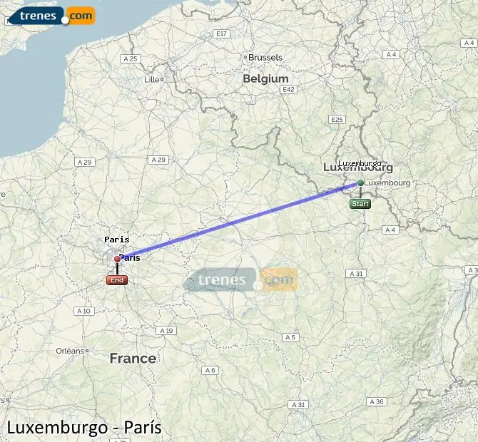 distancia de paris a luxemburgo en tren - Cómo llegar a Luxemburgo desde Francia