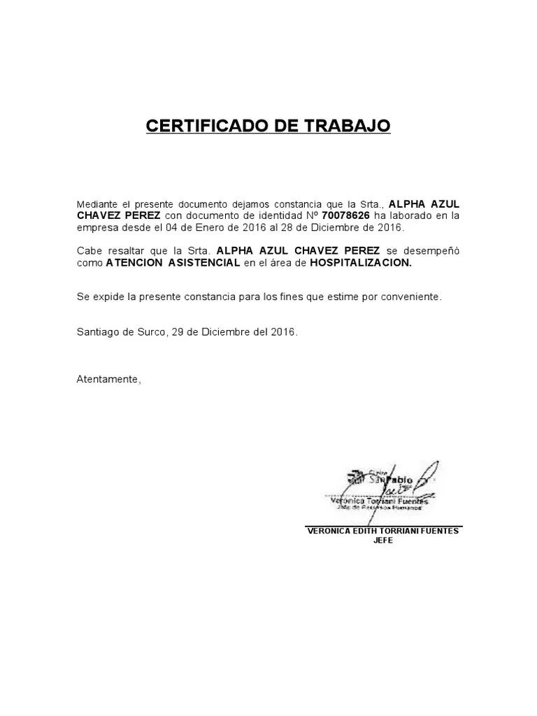 donde busco certificacion de trabajo de hosoital ferroviario central - Cómo sacar un certificado de trabajo de una empresa