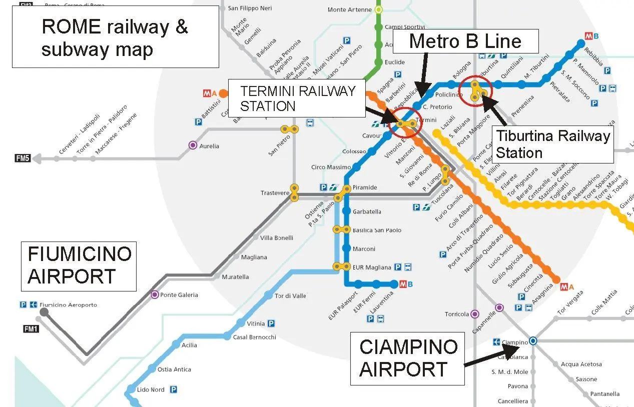 estacion de tren roma termini mapa - Cómo se llama la zona de Termini en Roma