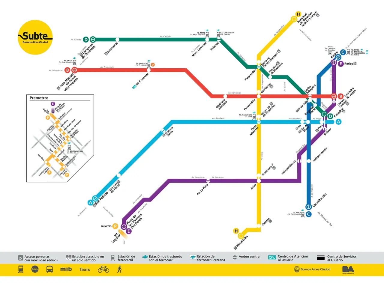 combinacion subte linea d con ferrocarril mitre - Cuáles son las paradas del subte D