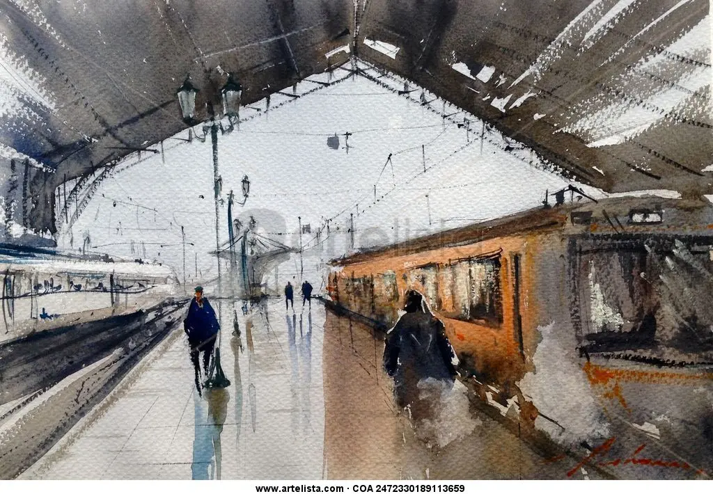 pinturas argentinas relacionadas con el ferrocarril estacion central - Cuándo comienza el arte argentino