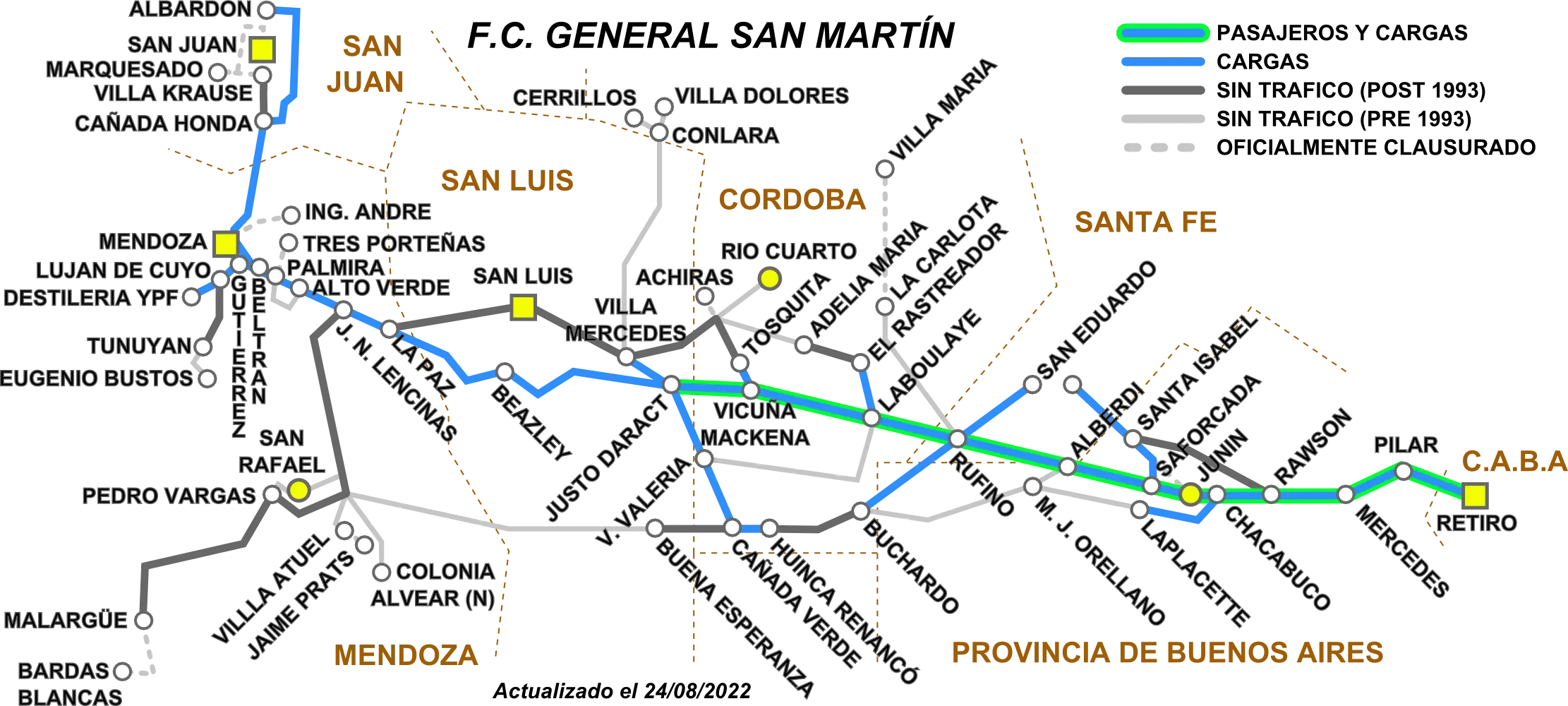 basico de ferrocarril san martin - Cuántas formaciones tiene el tren San Martín