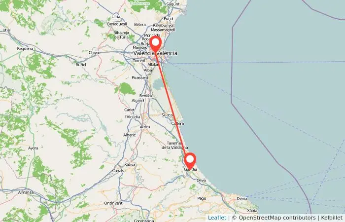 como ir de valencia a gandia en tren - Cuántas paradas hay de Valencia a Gandía en tren