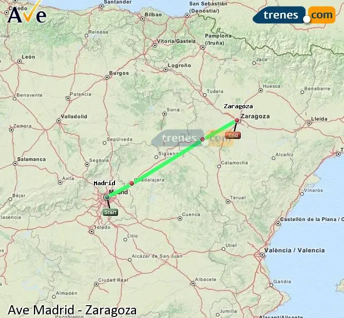 distancia entre madrid y zaragoza en tren - Cuánto cuesta el AVE de Madrid a Zaragoza