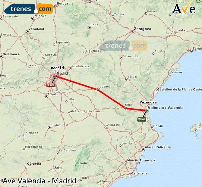 tren valencia madrid - Cuánto cuesta el AVE de Valencia a Madrid