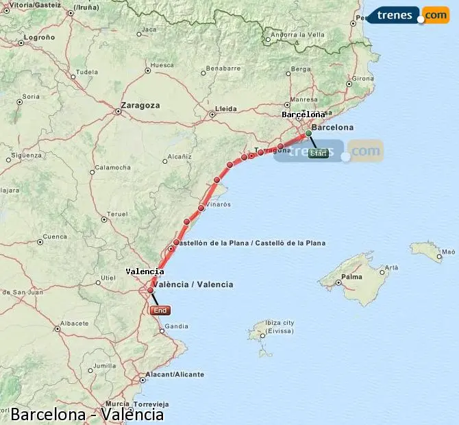 distancia de valencia a barcelona en tren - Cuánto cuesta el tren de Valencia a Barcelona