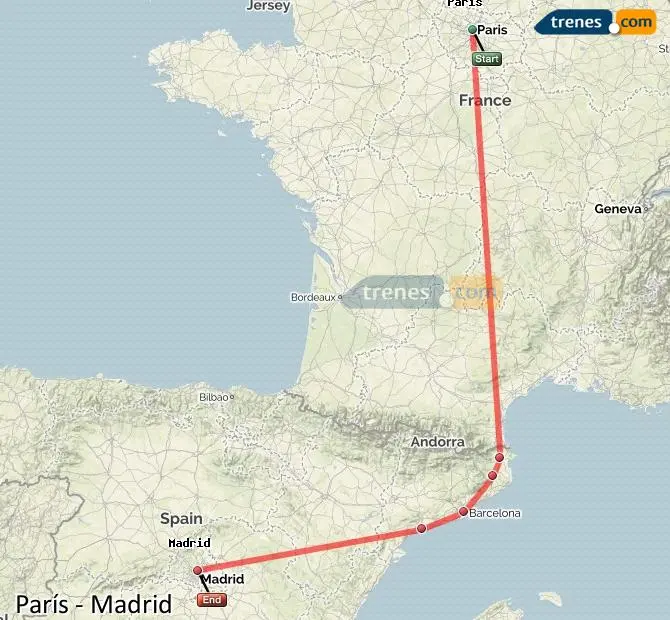 distancia de madrid a francia en tren - Cuánto demoró de Madrid a Francia