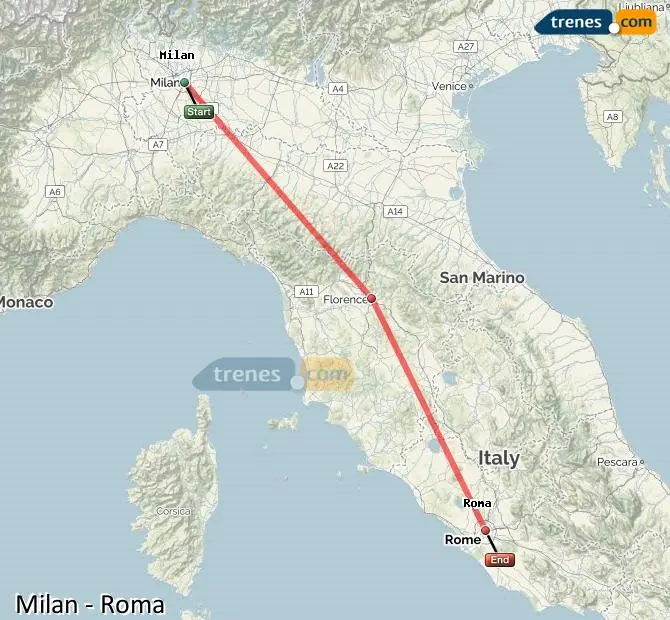 tren de roma a milan duracion - Cuánto está Roma de Milán