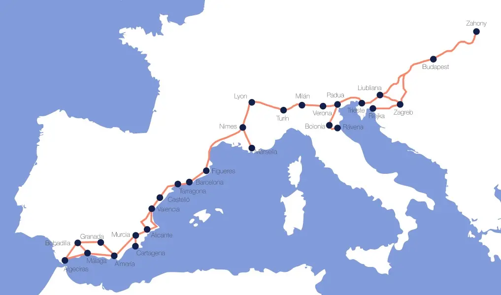 tren mediterraneo - Cuánto falta del Corredor Mediterráneo