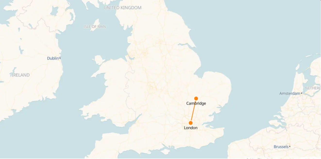 distancia de londres a cambridge en tren - Cuánto haces de Cambridge a Londres