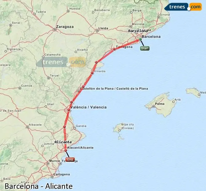 distancia entre alicante y barcelona en tren - Cuánto hay de Barcelona a Alicante en AVE