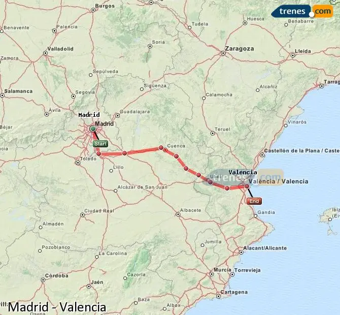 tren madrid valencia - Cuánto tiempo se tarda de Madrid a Valencia