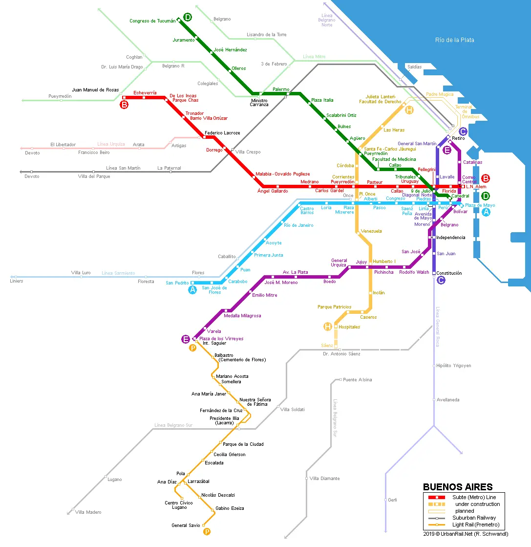 subte ferrocarril mapa - Dónde empieza la Línea B de subte