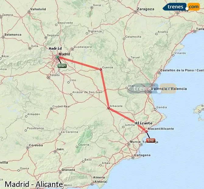 tren de madrid a alicante precios - Qué cuesta el pasaje de Madrid a Alicante
