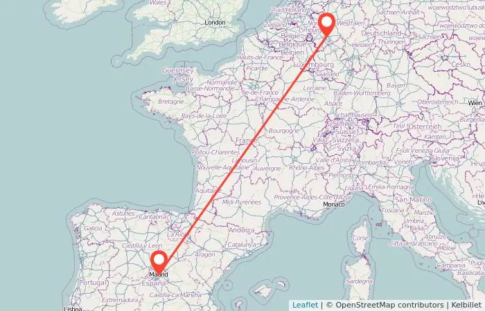 distancia de madrid a alemania en tren - Qué distancia hay de Madrid a Alemania en avión