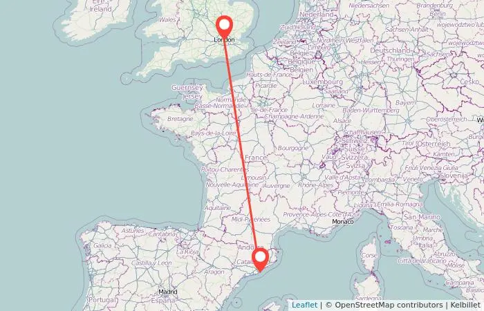 como ir de londres a barcelona en tren - Qué distancia hay entre Barcelona y Londres en avión