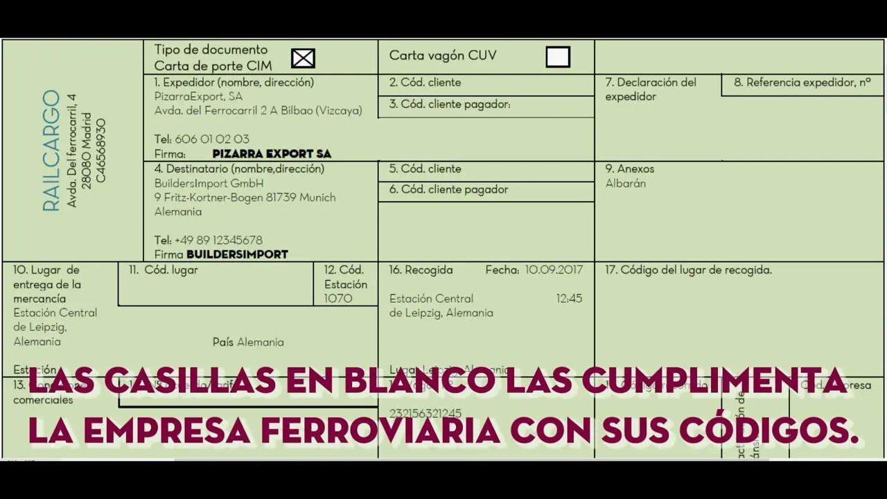 cartas de porte transporte ferroviario - Qué es la carta de porte en el contrato de transporte
