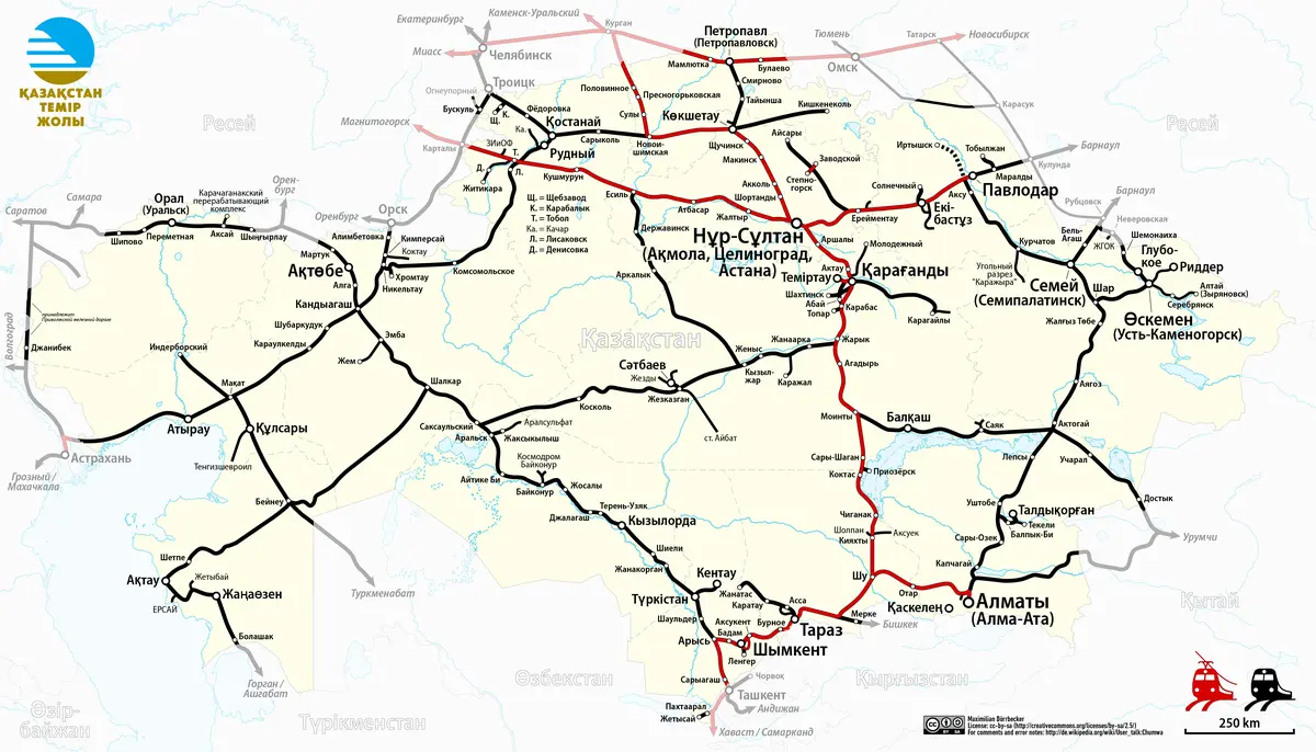 mapa ferroviario kazajistán - Qué país era antes Kazajistán