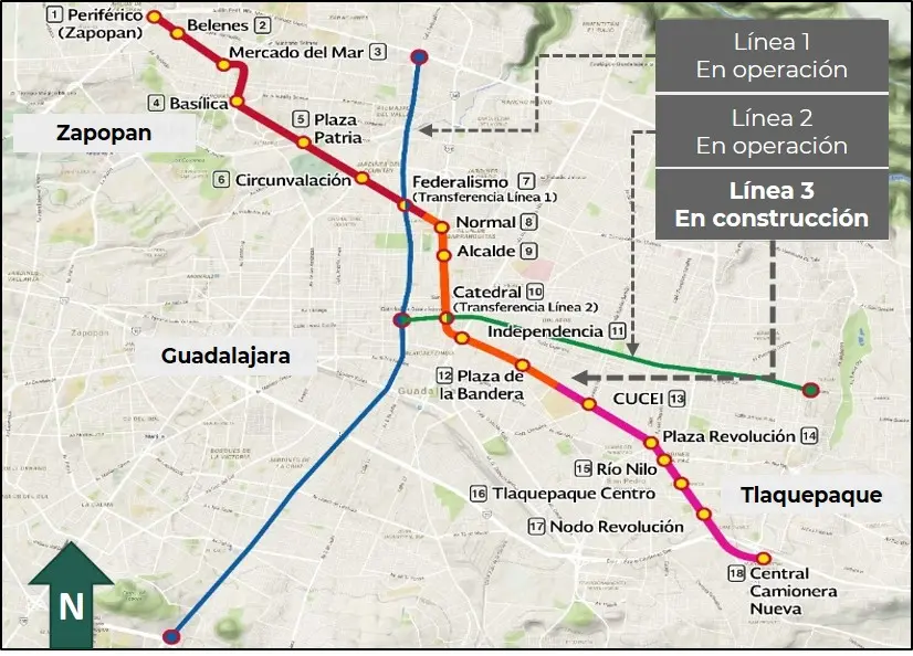 lineas del tren ligero guadalajara - Qué pasó en la Línea 3 del Tren Ligero Guadalajara