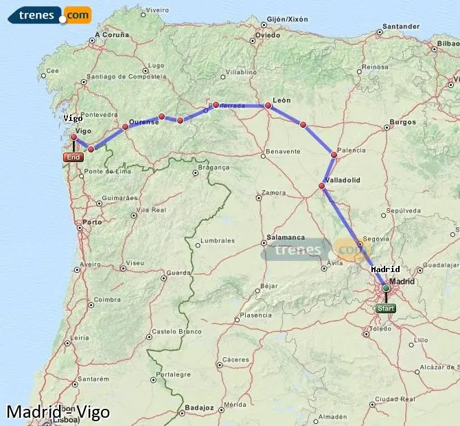 tren madrid vigo renfe - Qué recorrido hace el AVE Madrid Galicia