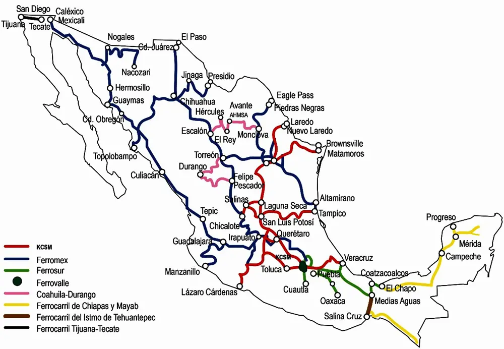 trafico ferroviario en mexico - Que se transporta por tren en México