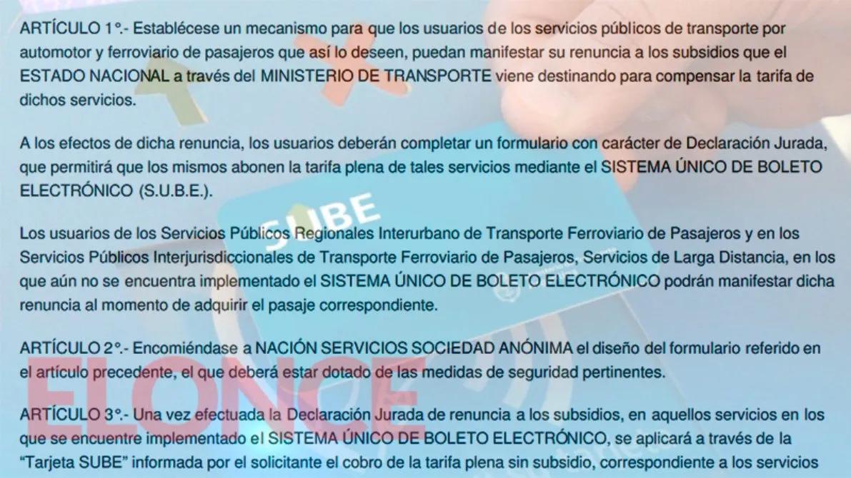 Subsidio automotor y ferroviario: beneficios y consecuencias - Qué significa renunciar al subsidio de la SUBE subsidio automotor y ferroviario - Qué significa renunciar al subsidio de la SUBE