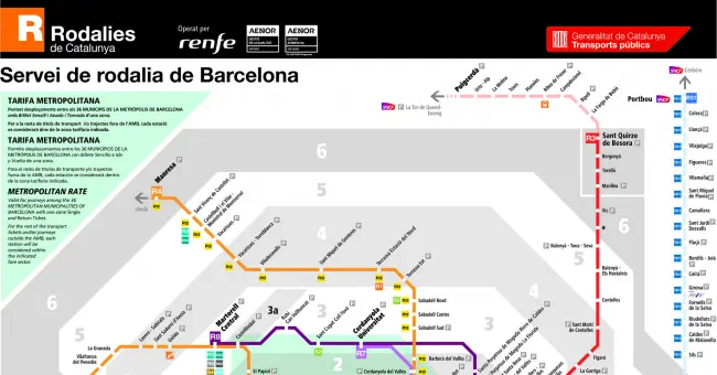estaciones tren barcelona mapa - Qué zona es la R1